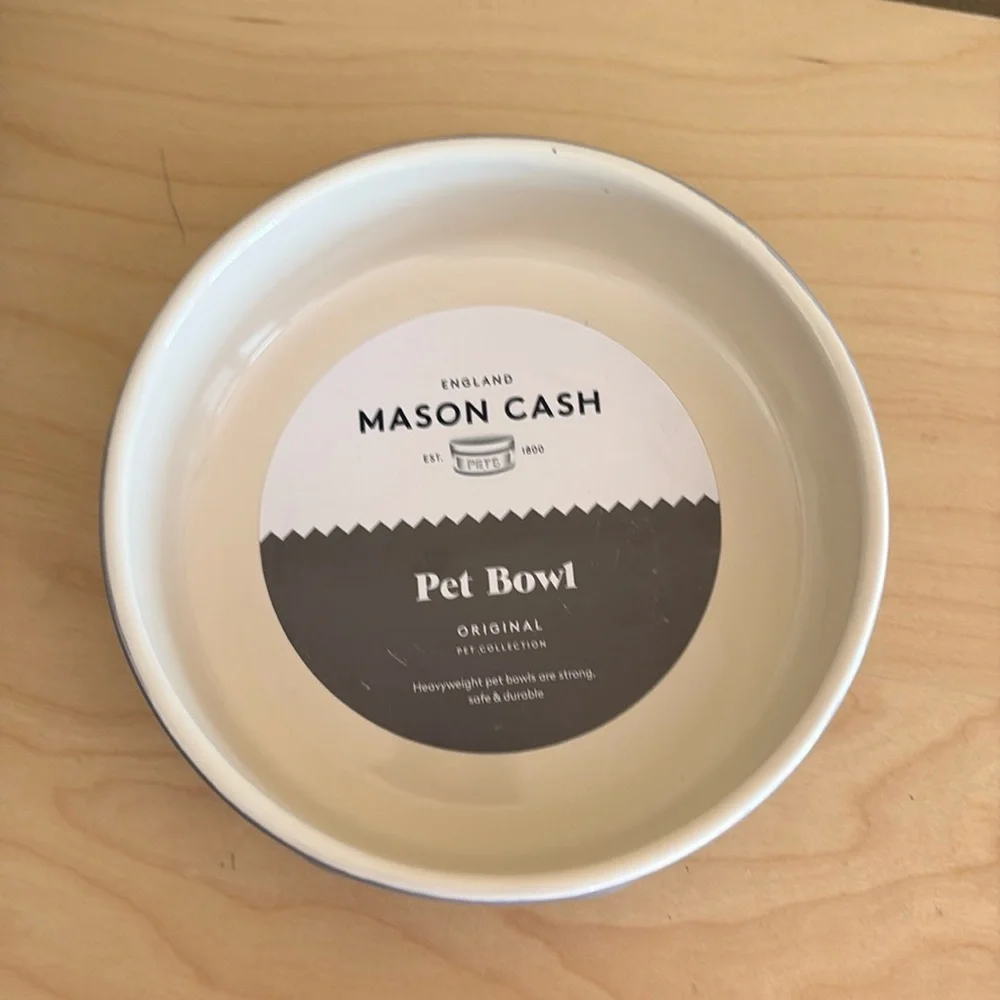 Mason Cash Dog Bowl - Heavy Stoneware with Bone Embossed